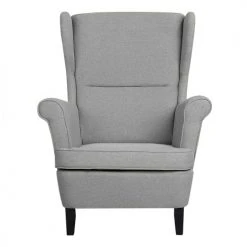 Beliani Fauteuils Fauteuil En Tissu Gris -Fauteuils, poufs et repose-pieds Soldes fauteuil en tissu gris 8