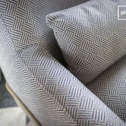 PIB Fauteuils Fauteuil En Tissu Gris Et Bleu -Fauteuils, poufs et repose-pieds Soldes fauteuil en tissu gris et bleu 4