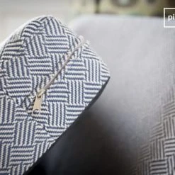 PIB Fauteuils Fauteuil En Tissu Gris Et Bleu -Fauteuils, poufs et repose-pieds Soldes fauteuil en tissu gris et bleu 5