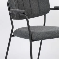 White Label Fauteuils Fauteuil En Tissu Gris Foncé -Fauteuils, poufs et repose-pieds Soldes fauteuil en tissu gris fonce 9