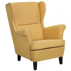 Beliani Fauteuils Fauteuil En Tissu Jaune