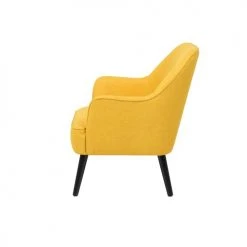 Beliani Fauteuils Fauteuil En Tissu Jaune -Fauteuils, poufs et repose-pieds Soldes fauteuil en tissu jaune 4