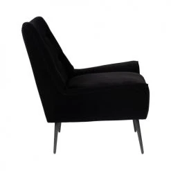 Dutchbone Fauteuils Fauteuil En Tissu Noir -Fauteuils, poufs et repose-pieds Soldes fauteuil en tissu noir 3