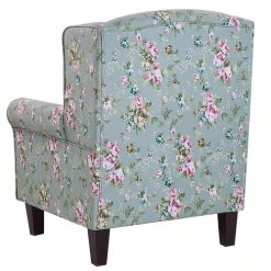 Beliani Fauteuils Fauteuil En Tissu Vert à Motif Floral Avec Repose-pieds -Fauteuils, poufs et repose-pieds Soldes fauteuil en tissu vert a motif floral avec repose pieds 4
