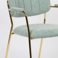 White Label Fauteuils Fauteuil En Tissu Vert Clair -Fauteuils, poufs et repose-pieds Soldes fauteuil en tissu vert clair 3