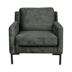 Dutchbone Fauteuils Fauteuil En Tissu Vert Kaki