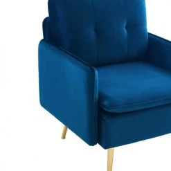 Baita Fauteuils Fauteuil En Velours 1 Place Bleu Marine -Fauteuils, poufs et repose-pieds Soldes fauteuil en velours 1 place bleu marine 4