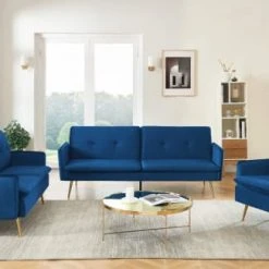 Baita Fauteuils Fauteuil En Velours 1 Place Bleu Marine -Fauteuils, poufs et repose-pieds Soldes fauteuil en velours 1 place bleu marine 5