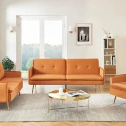 Baita Fauteuils Fauteuil En Velours 1 Place Rouille -Fauteuils, poufs et repose-pieds Soldes fauteuil en velours 1 place rouille 5