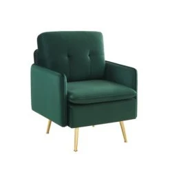 Baita Fauteuils Fauteuil En Velours 1 Place Vert Foncé -Fauteuils, poufs et repose-pieds Soldes fauteuil en velours 1 place vert fonce 2