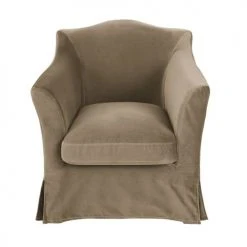 Maisons Du Monde Fauteuils Fauteuil En Velours Beige