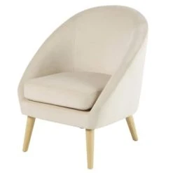 Maisons Du Monde Fauteuils Fauteuil Vintage En Velours Ocre -Fauteuils, poufs et repose-pieds Soldes fauteuil en velours beige suzie 1000 13 0 185976 1 1