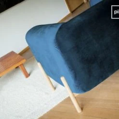 PIB Fauteuils Fauteuil En Velours Bleu -Fauteuils, poufs et repose-pieds Soldes fauteuil en velours bleu 4