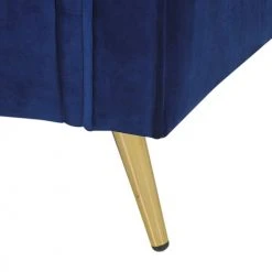 Beliani Fauteuils Fauteuil En Velours Bleu Cobalt -Fauteuils, poufs et repose-pieds Soldes fauteuil en velours bleu cobalt 5