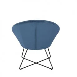 Maisons Du Monde Fauteuils Fauteuil En Velours Bleu Et Pieds En Métal -Fauteuils, poufs et repose-pieds Soldes fauteuil en velours bleu et pieds en metal 1000 8 8 216078 4