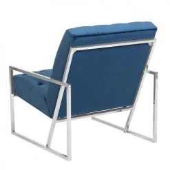 Beliani Fauteuils Fauteuil En Velours Bleu Foncé -Fauteuils, poufs et repose-pieds Soldes fauteuil en velours bleu fonce 3