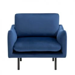 Beliani Fauteuils Fauteuil En Velours Bleu Foncé -Fauteuils, poufs et repose-pieds Soldes fauteuil en velours bleu fonce 8