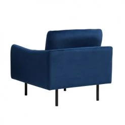 Beliani Fauteuils Fauteuil En Velours Bleu Foncé -Fauteuils, poufs et repose-pieds Soldes fauteuil en velours bleu fonce 9