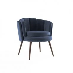 Potiron Paris Fauteuils Fauteuil En Velours Bleu Nuit -Fauteuils, poufs et repose-pieds Soldes fauteuil en velours bleu nuit 3