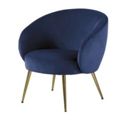 Maisons Du Monde Fauteuils Fauteuil En Velours Vert Forêt -Fauteuils, poufs et repose-pieds Soldes fauteuil en velours bleu nuit bizou 1000 0 30 209950 1 1
