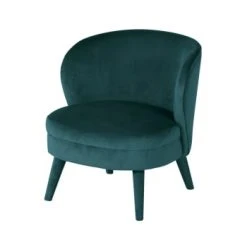 Maisons Du Monde Fauteuils Fauteuil En Velours Bleu Paon -Fauteuils, poufs et repose-pieds Soldes fauteuil en velours bleu paon kate 1000 14 0 216152 1 1