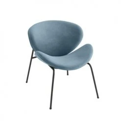 Potiron Paris Fauteuils Fauteuil En Velours Bleu Perle -Fauteuils, poufs et repose-pieds Soldes fauteuil en velours bleu perle 3