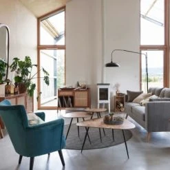 Maisons Du Monde Fauteuils Fauteuil En Velours Bleu Pétrole -Fauteuils, poufs et repose-pieds Soldes fauteuil en velours bleu petrole 1000 4 16 198989 7