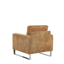 Beliani Fauteuils Fauteuil En Velours Côtelé Marron Clair -Fauteuils, poufs et repose-pieds Soldes fauteuil en velours cotele marron clair 4