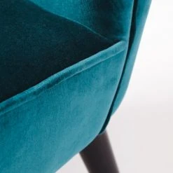 Maisons Du Monde Fauteuils Fauteuil En Velours De Coton Bleu Pétrole -Fauteuils, poufs et repose-pieds Soldes fauteuil en velours de coton bleu petrole 1000 7 38 174903 4