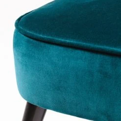 Maisons Du Monde Fauteuils Fauteuil En Velours De Coton Bleu Pétrole -Fauteuils, poufs et repose-pieds Soldes fauteuil en velours de coton bleu petrole 1000 7 38 174903 5