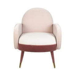 Zuiver Fauteuils Fauteuil En Velours Et Tissu Rose -Fauteuils, poufs et repose-pieds Soldes fauteuil en velours et tissu rose 2