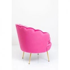 Kare Design Fauteuils Fauteuil En Velours Fuchsia Et Acier Doré -Fauteuils, poufs et repose-pieds Soldes fauteuil en velours fuchsia et acier dore 3