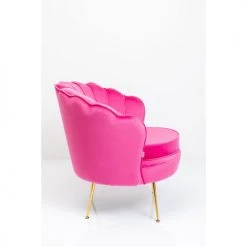 Kare Design Fauteuils Fauteuil En Velours Fuchsia Et Acier Doré -Fauteuils, poufs et repose-pieds Soldes fauteuil en velours fuchsia et acier dore 4