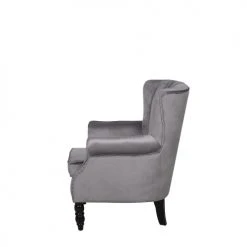 Beliani Fauteuils Fauteuil En Velours Gris -Fauteuils, poufs et repose-pieds Soldes fauteuil en velours gris 15