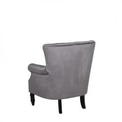Beliani Fauteuils Fauteuil En Velours Gris -Fauteuils, poufs et repose-pieds Soldes fauteuil en velours gris 16