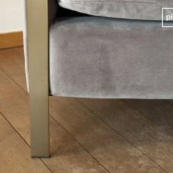 PIB Fauteuils Fauteuil En Velours Gris -Fauteuils, poufs et repose-pieds Soldes fauteuil en velours gris 4