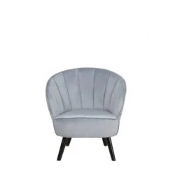 Beliani Fauteuils Fauteuil En Velours Gris Clair -Fauteuils, poufs et repose-pieds Soldes fauteuil en velours gris clair 2