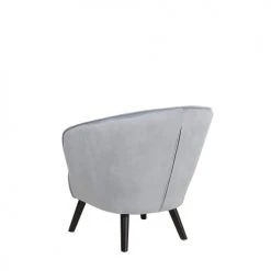 Beliani Fauteuils Fauteuil En Velours Gris Clair -Fauteuils, poufs et repose-pieds Soldes fauteuil en velours gris clair 4