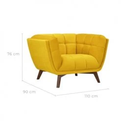 Rendez Vous Déco Fauteuils Fauteuil En Velours Jaune Pieds -Fauteuils, poufs et repose-pieds Soldes fauteuil en velours jaune pieds 2