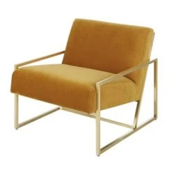Maisons Du Monde Fauteuils Fauteuil En Coton Blanc Et Pieds En Métal Doré -Fauteuils, poufs et repose-pieds Soldes fauteuil en velours jaune pieds en acier dore citizen 1000 8 36 220124 5