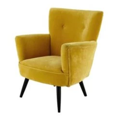 Maisons Du Monde Fauteuils Fauteuil En Velours Orange écureuil -Fauteuils, poufs et repose-pieds Soldes fauteuil en velours jaune sao paulo 1000 15 0 156415 1