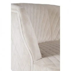 Now’s Home Fauteuils Fauteuil En Velours Matelassé écru Pieds En Métal Noir -Fauteuils, poufs et repose-pieds Soldes fauteuil en velours matelasse ecru pieds en metal noir 5