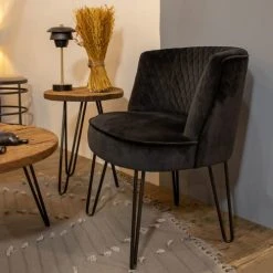 Pirouette Paris Fauteuils Fauteuil En Velours Matelassé Noir Pieds En Métal Noir 8 Pirouette Paris Fauteuils Fauteuil En Velours Matelassé Noir Pieds En Métal Noir -Fauteuils, poufs et repose-pieds Soldes fauteuil en velours matelasse noir pieds en metal noir 2