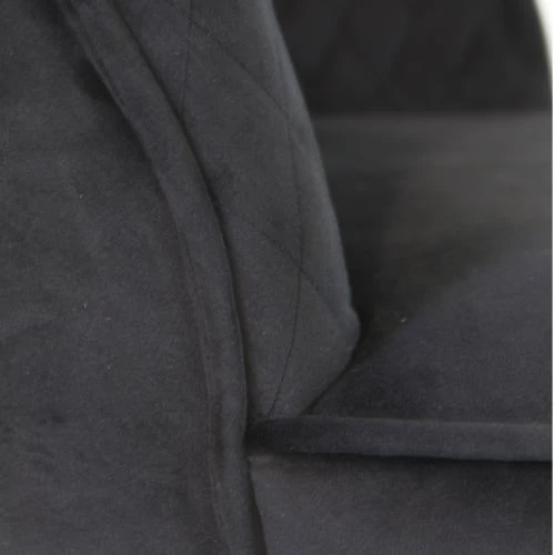Pirouette Paris Fauteuils Fauteuil En Velours Matelassé Noir Pieds En Métal Noir 5 Pirouette Paris Fauteuils Fauteuil En Velours Matelassé Noir Pieds En Métal Noir – Image 5