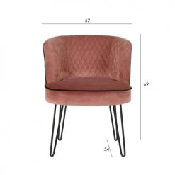 Pirouette Paris Fauteuils Fauteuil En Velours Matelassé Rose Pieds En Métal Noir -Fauteuils, poufs et repose-pieds Soldes fauteuil en velours matelasse rose pieds en metal noir 4