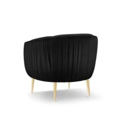 Micadoni Home Fauteuils Fauteuil En Velours Noir -Fauteuils, poufs et repose-pieds Soldes fauteuil en velours noir 5