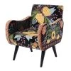 Maisons Du Monde Fauteuils Fauteuil En Velours Noir Brodé
