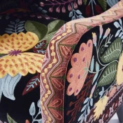 Maisons Du Monde Fauteuils Fauteuil En Velours Noir Brodé -Fauteuils, poufs et repose-pieds Soldes fauteuil en velours noir brode 1000 2 18 187019 3