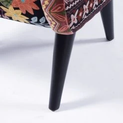 Maisons Du Monde Fauteuils Fauteuil En Velours Noir Brodé -Fauteuils, poufs et repose-pieds Soldes fauteuil en velours noir brode 1000 2 18 187019 4