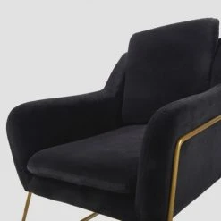 Maisons Du Monde Fauteuils Fauteuil En Velours Noir Et Coloris Laiton -Fauteuils, poufs et repose-pieds Soldes fauteuil en velours noir et coloris laiton 1000 3 36 210038 4